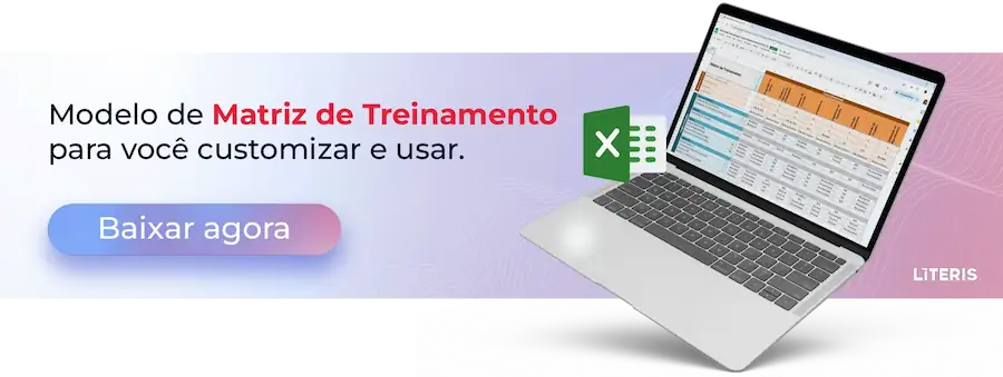 matriz de treinamento - baixar modelo em XLS do Excel