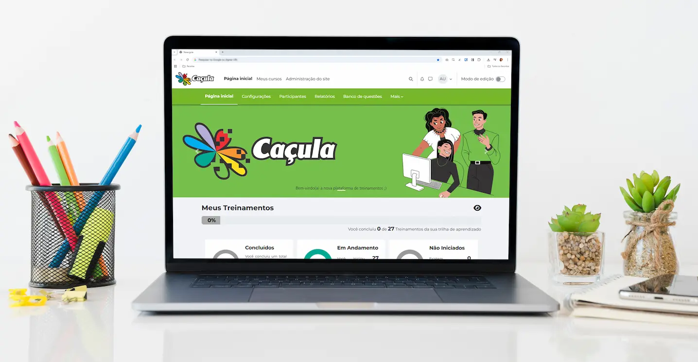 Print da Plataforma LMS da Caçula